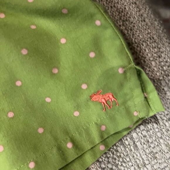 Vintage Abercrombie kids size small green with pink polka dots sleep shorts - Picture 2 of 5